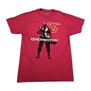 Mens Blizzard Overwatch Soldier 76 Short Sleeve T Shirt Medium Red